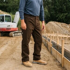 Duluth Trading Co Fire Hose Work Pants Dark Brown 38x30 Rugged Work Wear